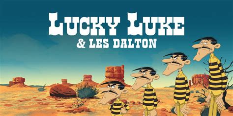 Scène de poursuite typique de Lucky Luke avec les Dalton