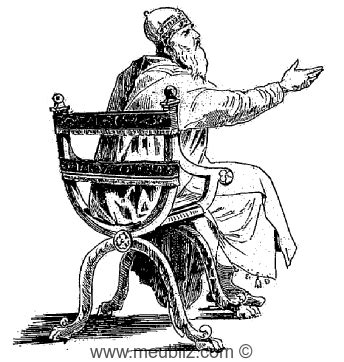 Schéma des dimensions et de la forme d'un siège curule romain