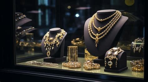 Bijoux variés exposés en vitrine