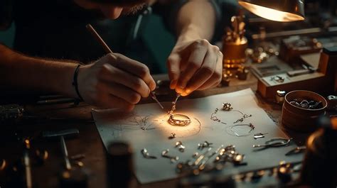 Artisan joaillier travaillant méticuleusement sur une bague à l'aide d'outils spécialisés dans son atelier.