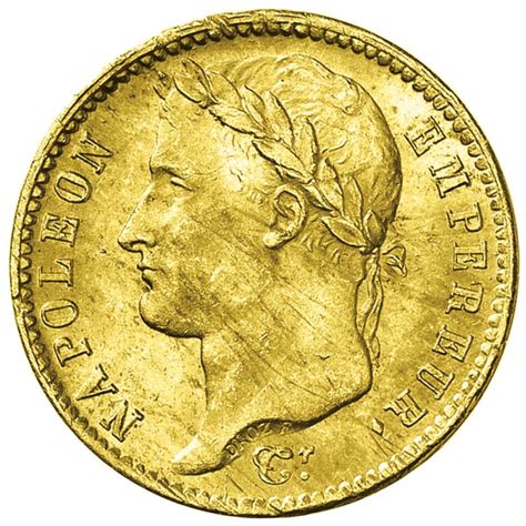 Portrait de Napoléon Ier sur une pièce de 20 Francs Or