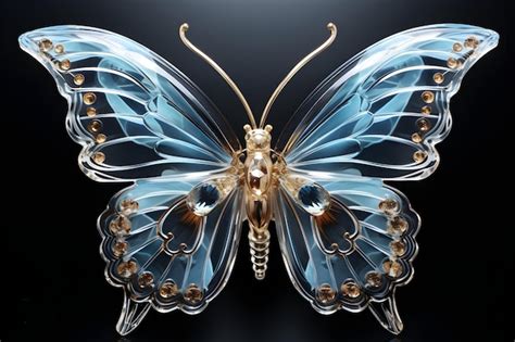 Photographie d'une pièce joaillière complexe en forme de papillon, évoquant une sculpture