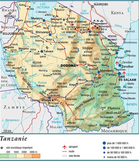 Carte de la Tanzanie mettant en évidence la région d'Arusha et du Kilimandjaro