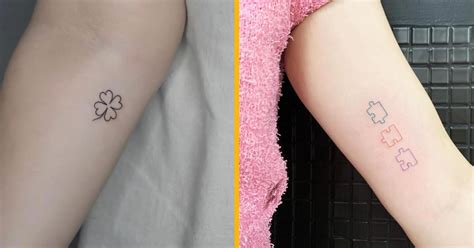 Exemples de tatouages minimalistes pour femmes : cœur, rose stylisée, soleil discret, petite fleur.
