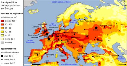 Carte schématique illustrant la répartition des ignimbrites rhyolitiques en Europe.