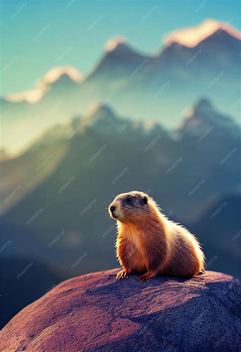Marmotte se prélassant au soleil dans son habitat naturel au parc