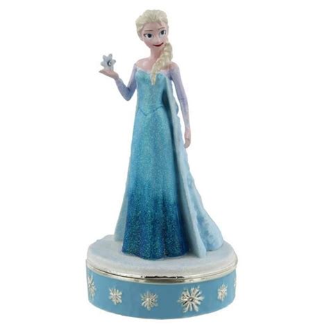 Illustration d'un coffret à bijoux 'Frozen-Reine des Neiges' bleu et violet avec des cristaux scintillants