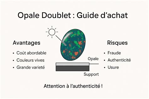 Diagramme expliquant la composition d'une opale doublet (2 couches) et d'une opale triplet (3 couches)
