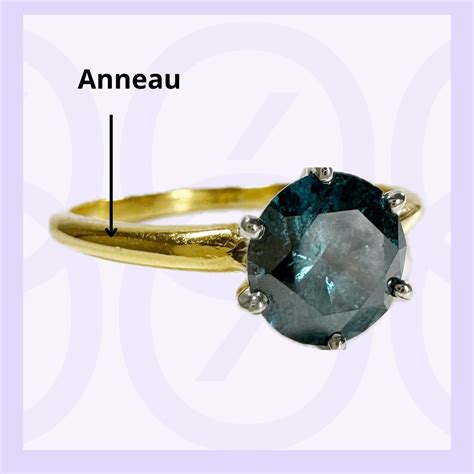 Gros plan sur une bague ancienne en cours de restauration, montrant le détail du travail