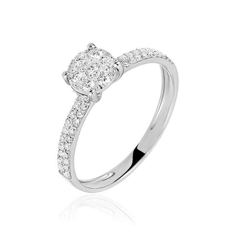 Schéma d'une bague de la collection Envol avec un diamant serti en tension