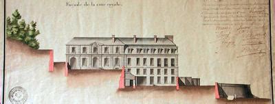 Plan de construction de la nouvelle manufacture de Sèvres, du côté de la cour royale.