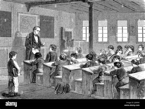Illustration d'une salle de classe du début du 20ème siècle