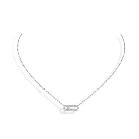 Exemple de collier Messika Move Uno en or jaune avec un diamant mobile