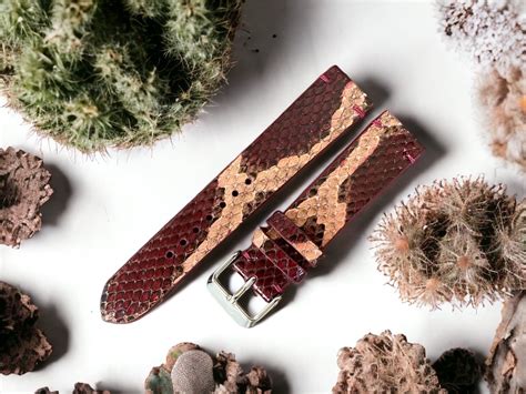 Collection de bracelets de montre en python de différentes couleurs