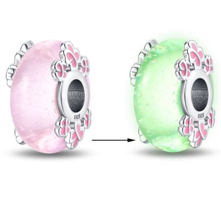 Illustration montrant les différents types de charms (clip, murano, pendentif, espaceur)