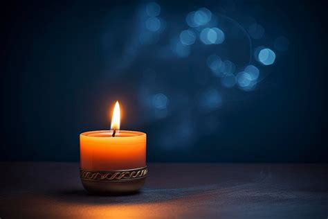 Photographie d'une bougie allumée révélant un bijou au fond du contenant en verre