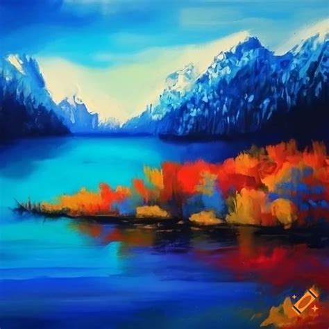 Peinture acrylique d'un paysage naturel aux couleurs vives par Stéphanie Roumiguié