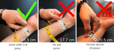Diagramme montrant comment mesurer son poignet pour un bracelet