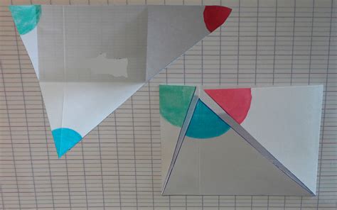 Illustration de l'assemblage des bandes et du pliage des triangles