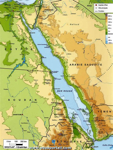 carte de la mer Rouge indiquant l'île de Zabargad