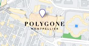Carte indiquant l'emplacement du centre commercial Le Polygone à Montpellier