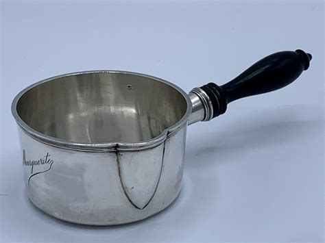 Casserole ancienne en argent massif de la maison Aucoc