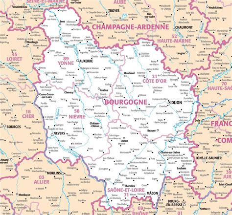 Carte historique de la Bourgogne et des environs de Bâle.