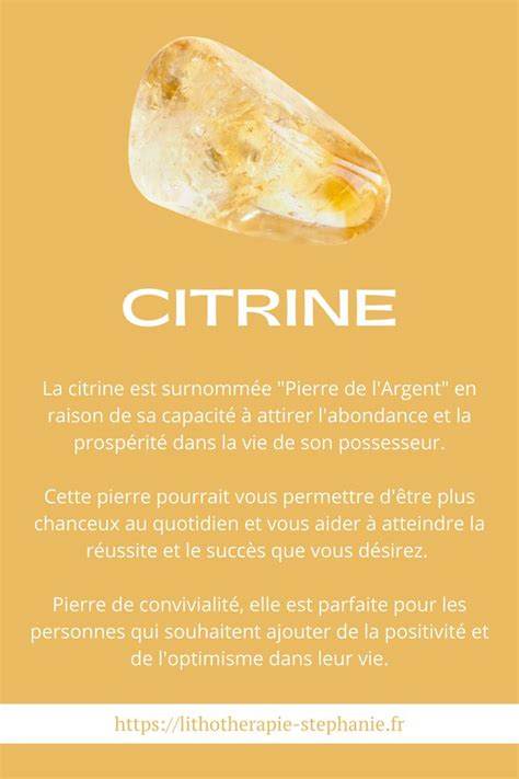 Infographie détaillant les chakras influencés par la citrine et les bienfaits associés à chaque chakra.