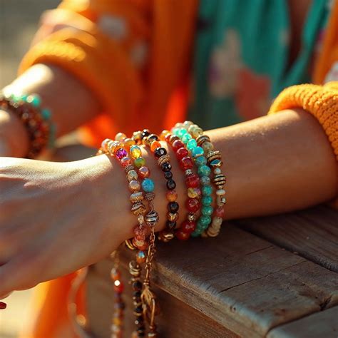 Enfant souriant portant un bracelet coloré en pierres naturelles.
