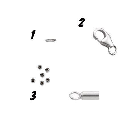 Illustration des différentes étapes pour fixer un fermoir avec des apprêts