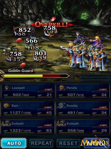 Carte d'une zone d'exploration typique de Final Fantasy Brave Exvius avec des marqueurs d'objets cachés