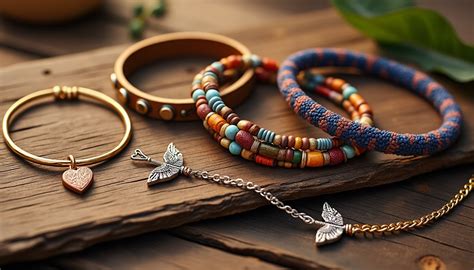 Infographie présentant différents types de bracelets en argent ornés de pierres précieuses et de perles.