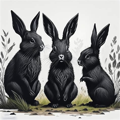 schéma expliquant la symbolique des lapins blancs et noirs