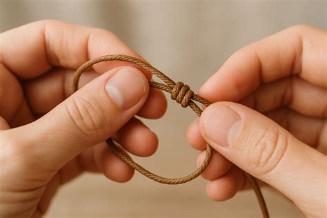 Gros plan sur un nœud coulissant pour bracelet