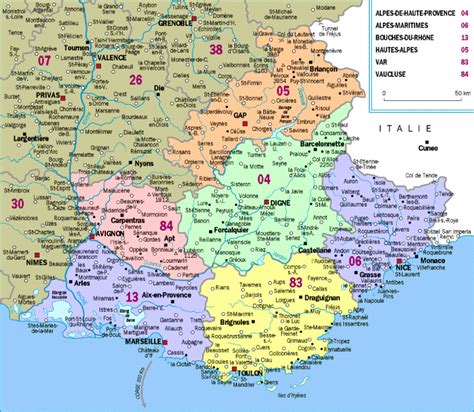 Carte de la Provence avec les lieux de naissance et d'inspiration de René Char, comme l'Isle-sur-Sorgue et le Mont Ventoux.