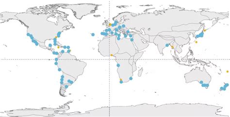 Carte du monde indiquant les principales sources de morganite