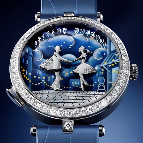 La montre Lady Arpels Pont des Amoureux, montrant un couple se retrouvant.