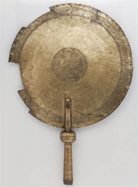Flabellum syriaque, éventail liturgique avec l'image de la Vierge à l'Enfant
