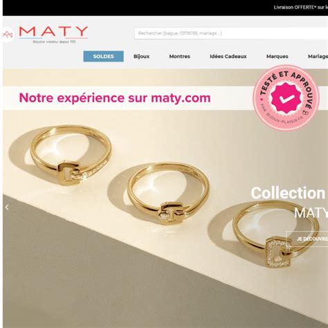 Interface du site MATY avec options de paiement et livraison