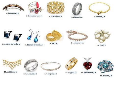Photo de différents types de bijoux en or 18 carats
