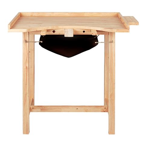 Schéma d'un établi de bijoutier avec une cheville d'établi en place