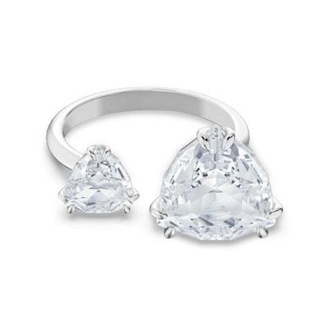 Bague Swarovski Signature Ouverte avec deux cœurs en Zirconia Swarovski