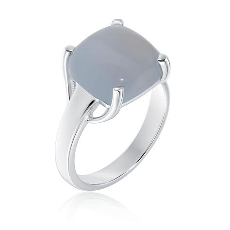 Bijoux en calcédoine bleue : bague, bracelet et pendentif