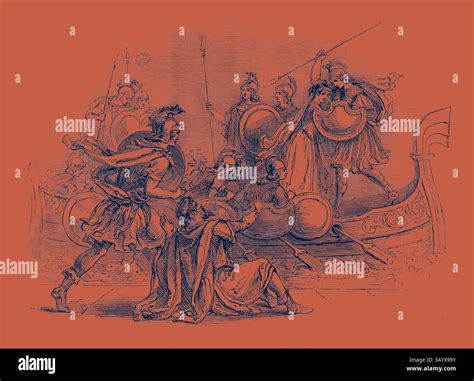 Illustration ancienne représentant des perles dans un contexte mythologique ou historique (par exemple, Cléopâtre ou une déesse grecque).