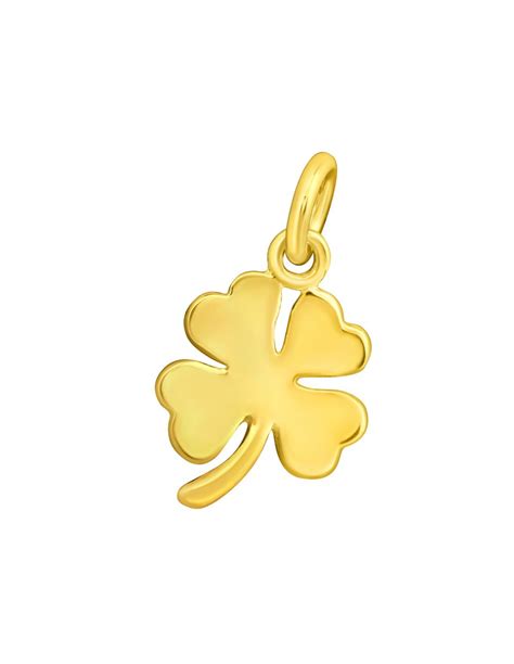 Collage de différents pendentifs trèfle en or, argent et plaqué or