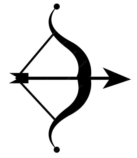 Illustration stylisée d'un arc et d'une flèche, symboles du Sagittaire, intégrés dans un design de pendentif.