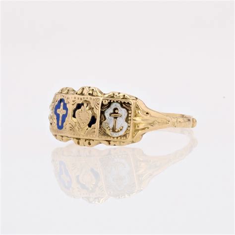 Gravure ancienne représentant une bague de foi