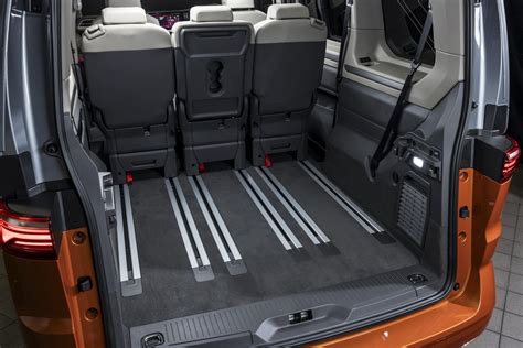 Schéma illustrant la modularité des sièges du Volkswagen Multivan T6