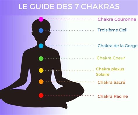 Schéma simplifié du corps humain mettant en évidence les chakras, avec une indication du chakra racine et du plexus solaire associés au grenat.