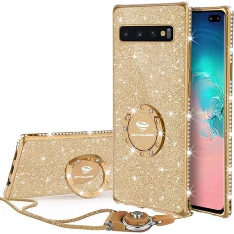 Collection de différentes coques Samsung S10 Plus Swarovski avec divers motifs et couleurs